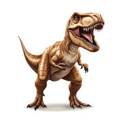 Fototapeta premium Detailed T-rex Dinosaur Vector Illustration Isolated on White Background for Graphic Design Projects and Educational Materials