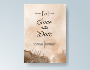 Wedding invitation with abstract splash watercolor