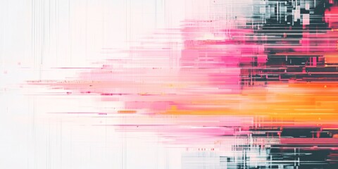 Abstract digital art with vibrant color streaks and pixelated effects