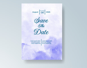 Wedding invitation with abstract splash watercolor