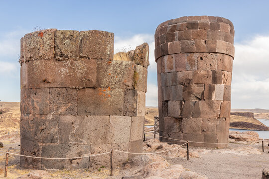 Sillustani funerary towers in Peru