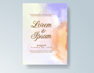 Fototapeta premium Wedding invitation with abstract splash watercolor