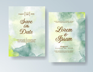 Wedding invitation with abstract splash watercolor