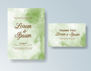 Wedding invitation with abstract splash watercolor