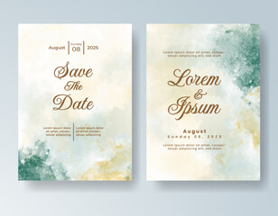 Wedding invitation with abstract splash watercolor