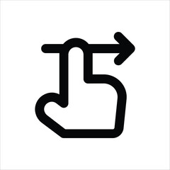 An icon representing a swipe gesture, commonly used for touch screen interfaces.