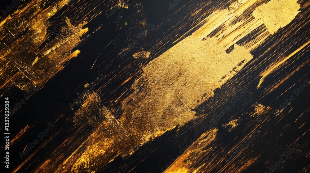 Wall mural luxurious abstract gold background with soft blur bokeh lights and glittering glow creating a golden