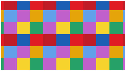 RED BLUE YELLOW PINK RED VIOLET CHECKERED