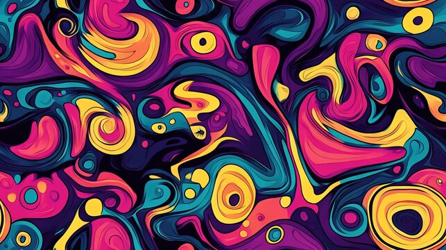 Trippy and groovy posh fabric pattern. Psychedelic groovy background