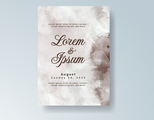 Wedding invitation with abstract splash watercolor