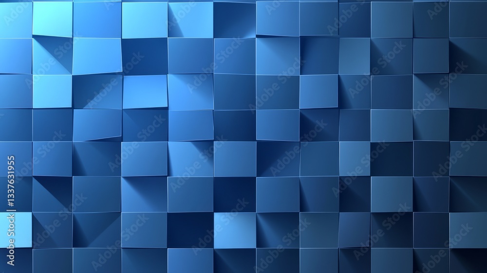 Canvas Prints gradient blue abstract background with geometric square texture featuring light and dark blue tones,