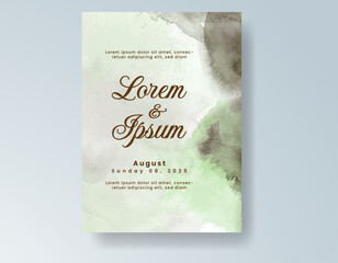 Wedding invitation with abstract splash watercolor