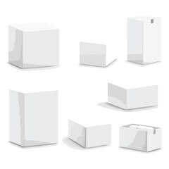 Clean White Cardboard Boxes with Blank Medicine Package Design
