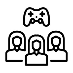 Female Esport Team outline icon. gaming line illustration.
