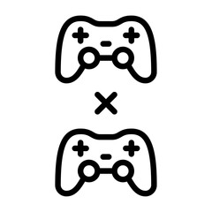 Versus outline icon. gaming line illustration.
