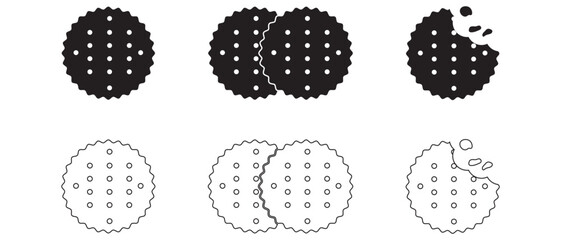 set of biscuit icon. biscuit on white background.