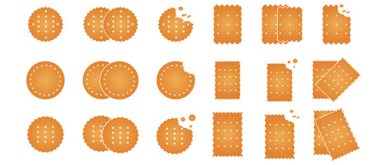 set of biscuit icon. biscuit on white background.