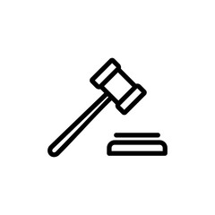 Gavel icon vector illustration. judge gavel sign and symbol. law icon. auction hammer