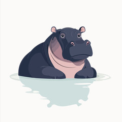 Fototapeta premium Majestic Hippopotamus Zoology Vector Design