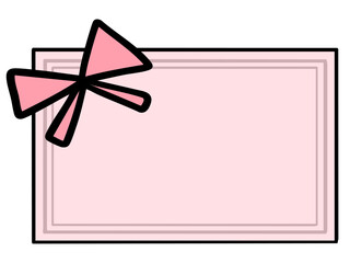 ピンクのメッセージカード（線あり）