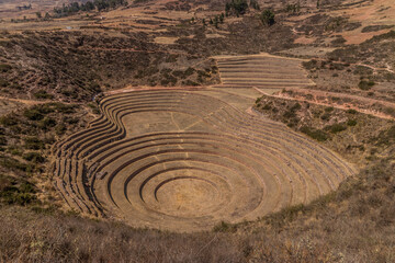 View of Moray agricultural terraces, Peru