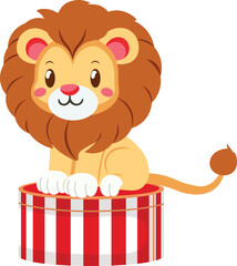 Cute Circus Lion Performer cartoon