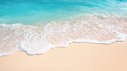 Obraz premium White sand beach and turquoise water. Travel background