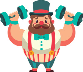 Strong Man in Circus Show