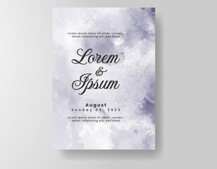 Wedding invitation with abstract splash watercolor