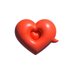 Shiny red hearts isolated on a white background 