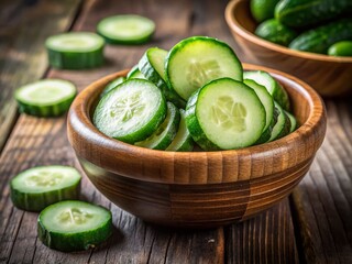 Fresh Organic Sliced Cucumber in Bowl - Healthy Vegan Food