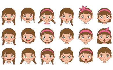 set of children faces