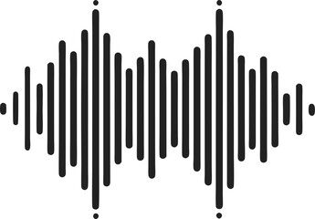 Black Halftone Sound Waves – Audio Waveform Vector Illustration
