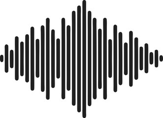 Black Halftone Sound Waves – Audio Waveform Vector Illustration