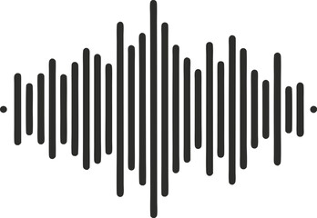 Black Halftone Sound Waves – Audio Waveform Vector Illustration