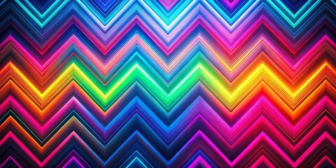 Futuristic Neon Zigzag Gradient Background: Abstract Fashion Photography