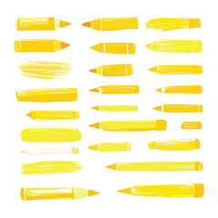 Vibrant Yellow Highlighter Elements for Professional Use