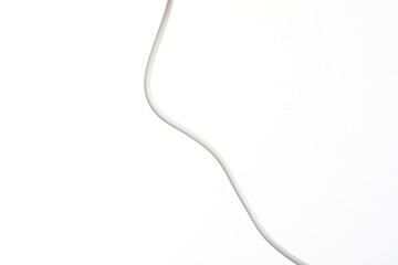 One color electrical wire on white background