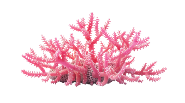 Pink coral reef 3D render icon isolated on white background