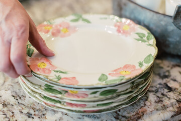 floral plates