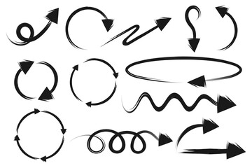 Arrow symbol with brush texture. Vector illustration.