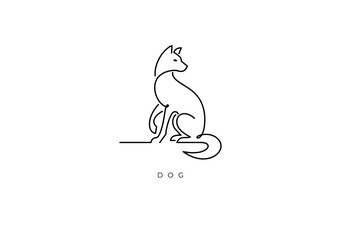 DOG ELEGANT OUTLINE 001