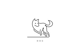 DOG ELEGANT OUTLINE 005