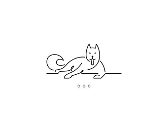 DOG ELEGANT OUTLINE 007