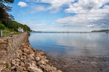 HIgh tide in Red Wharf Bay, Anglsesey, Wales on a summers day