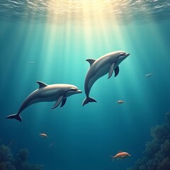 "Capturing Dolphins in Action: A Perfect Beachside Wildlife Shot"