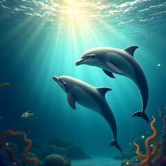 "Capturing Dolphins in Action: A Perfect Beachside Wildlife Shot"