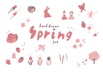 くすみカラーの春のアイコンセット