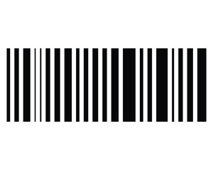 black silhouette barcode icon, barcode vector on white background.