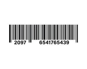 black silhouette barcode icon, barcode vector on white background.